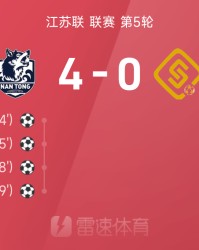 开云登录入口地址-苏超战报：曹越涛、李贤成建功，南通4-0大胜宿迁取4连胜升至第2